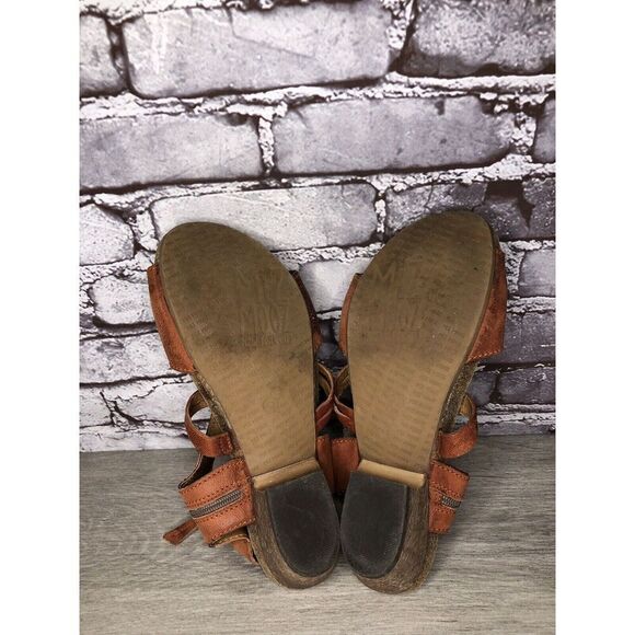 Miz Mooz Orange Leather Side Zipper Strap Heeled Sandals Women Sz 41EU/10.5M US - Picture 15 of 16